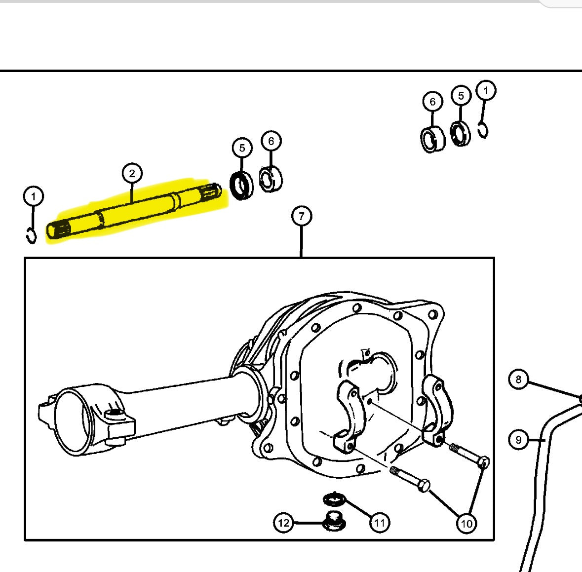 Flecha estriada intermedia 05066057AB + seguro