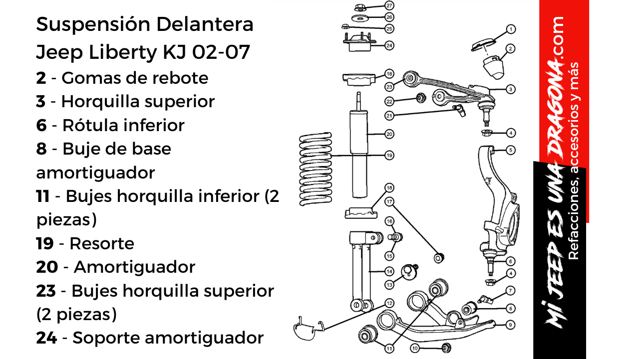 Horquilla superior delantera Jeep Liberty KJ 02-07 Moog