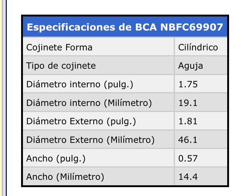 Juego de balero / buje del piloto del embrague Jeep Liberty