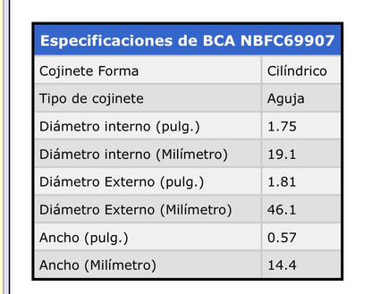 Juego de balero / buje del piloto del embrague Jeep Liberty