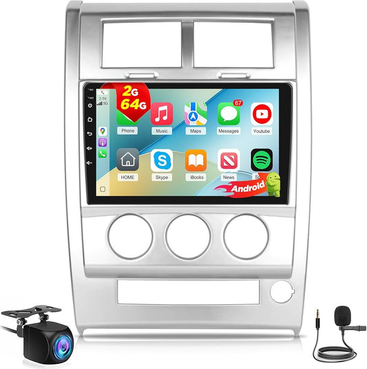Kit de Marco + Estereo pantalla de 9" para Jeep  Liberty 08-13 con Apple Car Play y Android Auto