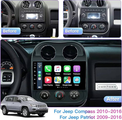 Estéreo Android de 10” para Jeep Patriot Compass Apple CarPlay Android auto